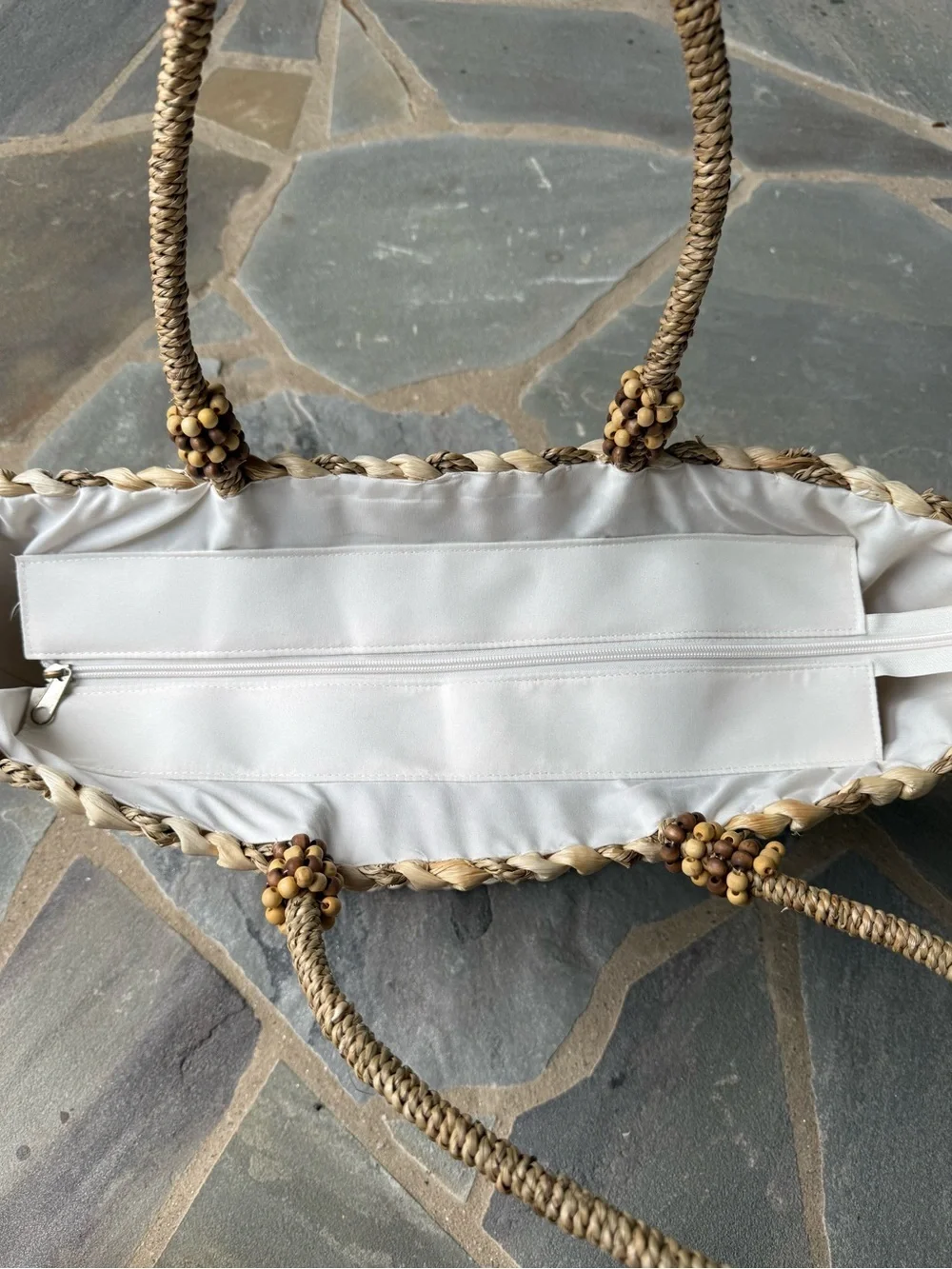 Puffy Raffia Tote Bag